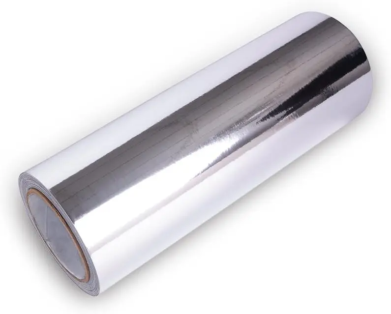 Wrap  12 Inches x 60 Inches Chrome Mirror  Self Adhesive Film DIY  Roll Air Release Technology