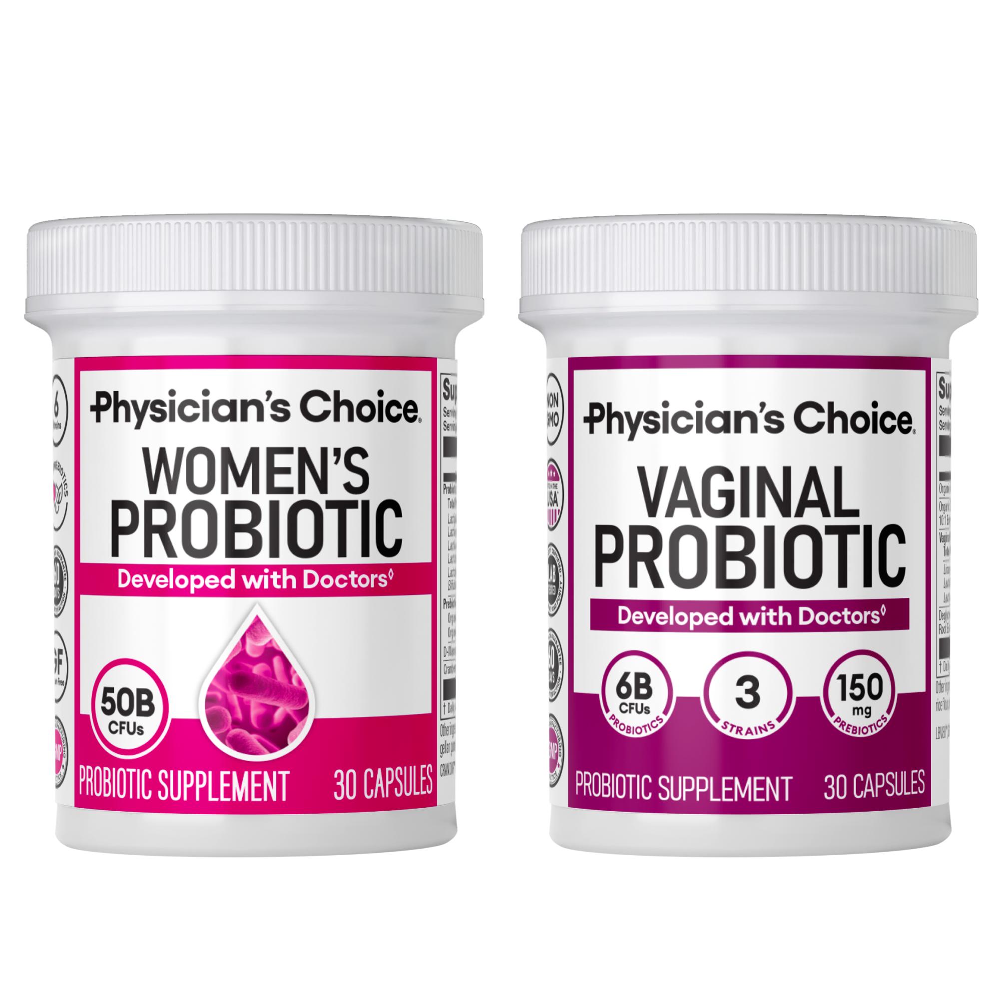 Physician's Choice Power Duo: Daily Digestion, Immune, Urinary Tract & Feminine Support for Women with Women's Probiotic + Vaginal Probiotic