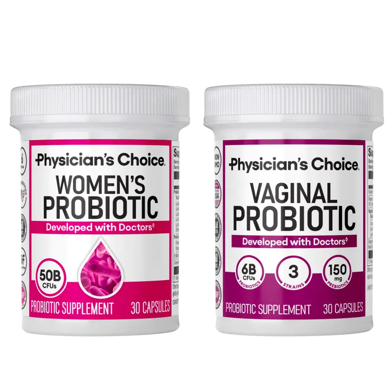Physician's Choice Power Duo: Daily Digestion, Immune, Urinary Tract & Feminine Support for Women with Women's Probiotic + Vaginal Probiotic