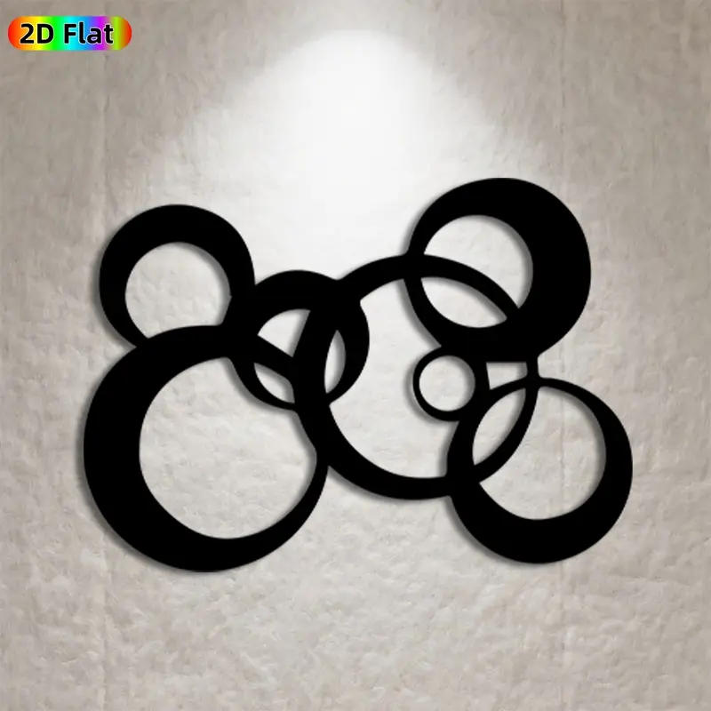 1pc Interlocking Circles Metal Wall Art, Abstract Interlocking Circles Statue Mural, Ideal Gift for New Year, Easter, Modern Art Enthusiasts,  Wall Sculptures, Perfect for Living Room Wall & Garden Fence, Contemporary Home Decor Accent