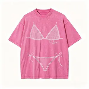 Bikini Graphic Washed T-shirt ,Last Splash Seashells and Wedding Bells, Bikini Body Illusion Shirt, Funny Summer Vacation Coverup