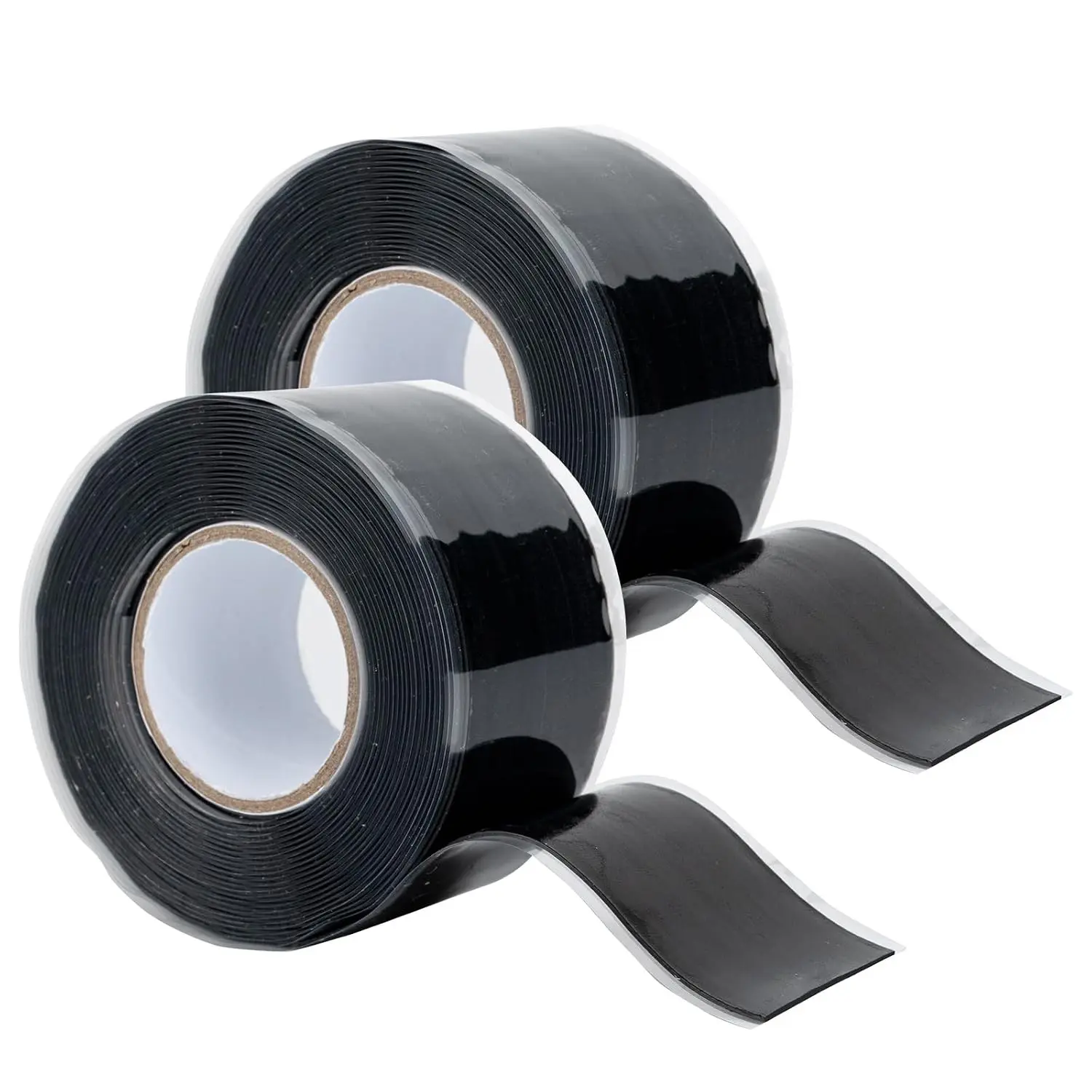 2 Rolls Rescue Tape Self-fusing Silicone Tape 1in(W) x 10ft(L) Waterproof Rubber Tape, Water Hose Leak Seal Pipe Plumbing Hose Repair Tape for Cable Insulating Strech Wrap Seal Black Grip tape