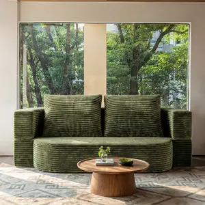 78.7" Folding Sleeper Sofa Bed Convertible Memory Foam Boneless Couch, Foldable Full Size Guest Bed, Modern 2-in-1 Futon Floor Sleeper Sofa with 4 Pillows and Blanket for Living Room