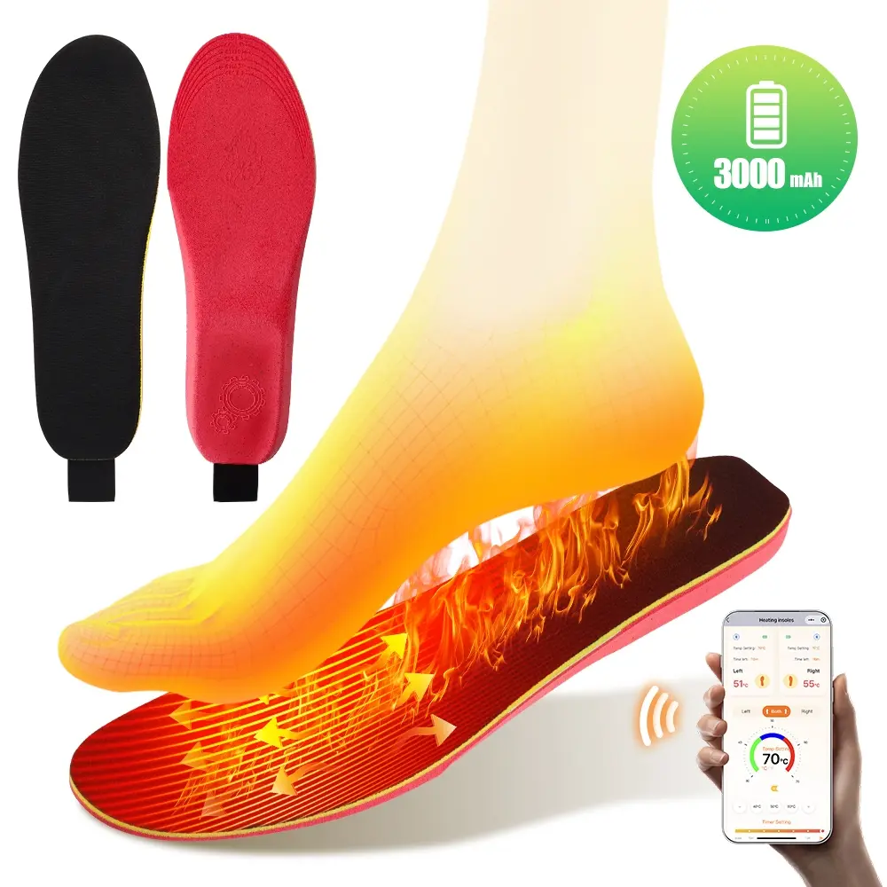 Intelligent Heated Insoles APP Control, USB Rechargeable Wireless ...
