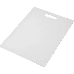 Farberware Large Cutting Board, Dishwasher- Safe Plastic Chopping Board for Kitchen with Easy Grip Handle, 11-inch by 14-inch, White