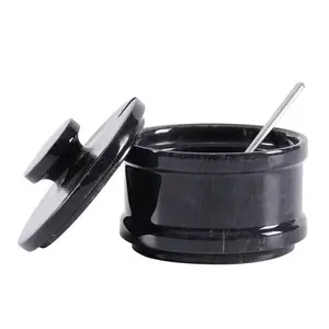 Handmade Marble Salt Cellar with Spoon Handmade Marble Salt Cellar with Spoon