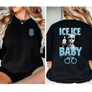 Women's Ice Ice Baby Trump Graphic T-Shirt - Unisex, Party, Casual, Comfortable Fit, Stylish Trending Tee