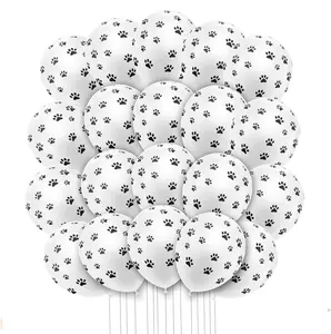 20PCS Dog Paw Balloons, Pet Print Latex for Children's Birthday, Cowboy & Farm Party Decoration