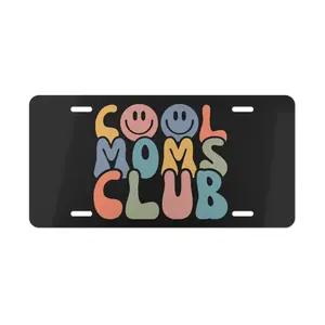 [ Trending ] Retro Mom License Plate - Aesthetic Black Mama Front License Plate - Cute Groovy Car Accessory - Best Mother's Day Mom Gift - Retro Style Vanity Tag