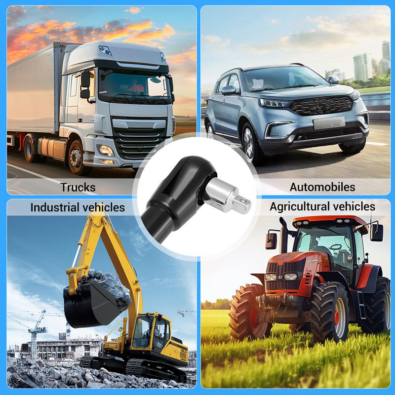 Dazone 1/2" Offset Extension Wrench Impact for Electric Drill with 3/8" & 1/4" Adapters set, Impact Ratchet Extender for Tight Spaces