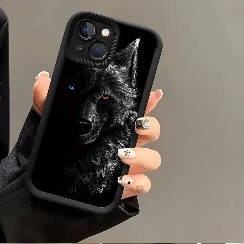 A Cool Matte Phone Case with Different Eyes Wolf King Pattern, Suitable for iPhone 17 Air/ A Cool Matte Phone Case with Different Eyes Wolf King Pattern, Suitable for iPhone 17 Air/