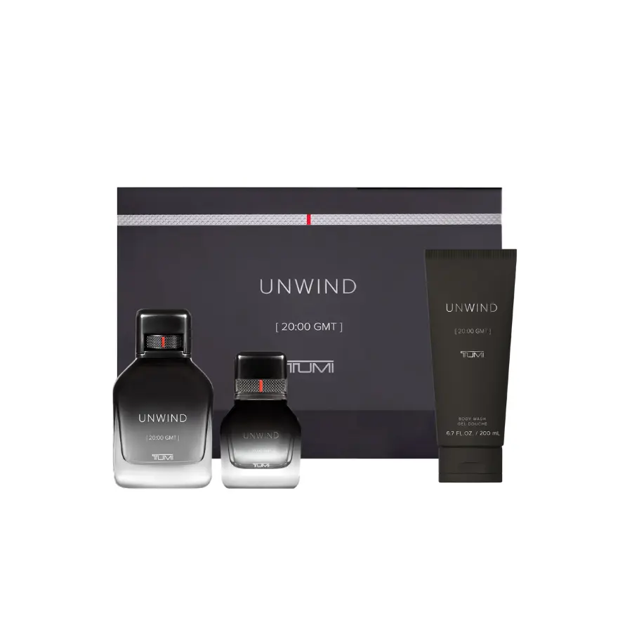 TUMI Unwind 3-Piece Body Care Gift Set for Men, Woody Aromatic Fragrance with 2 Eau de Parfums and Body Wash, Spicy, Multi-Pack, Scent, Fragrance Sets, Luxury