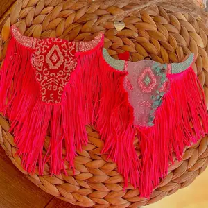 Valentine’s Day cattle skulls car freshie