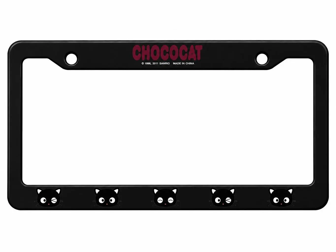 Chococat Black License Plate Frame Cute Cat Aluminum Metal Car Tag Cover Holder Front Rear Vehicle Auto License Plate Frame