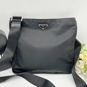 Pre-owned PRADA As Shown Shoulder Bags Black Nylon Flat Crossbody Shoulder Bag 2101219042657