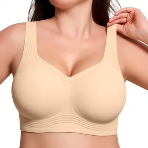 Soft Breathable Seamless Bra - Comfortable Wireless Support Bralette for Curvy Women