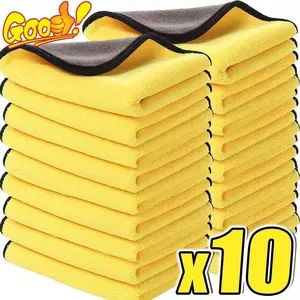10 Pcs Ultra-Fine Fiber Car Cleaning Cloths, Dry Wet Use Absorbent Detailing Cloth Microfiber Towels, Ideal for Car Washing and Beauty Care