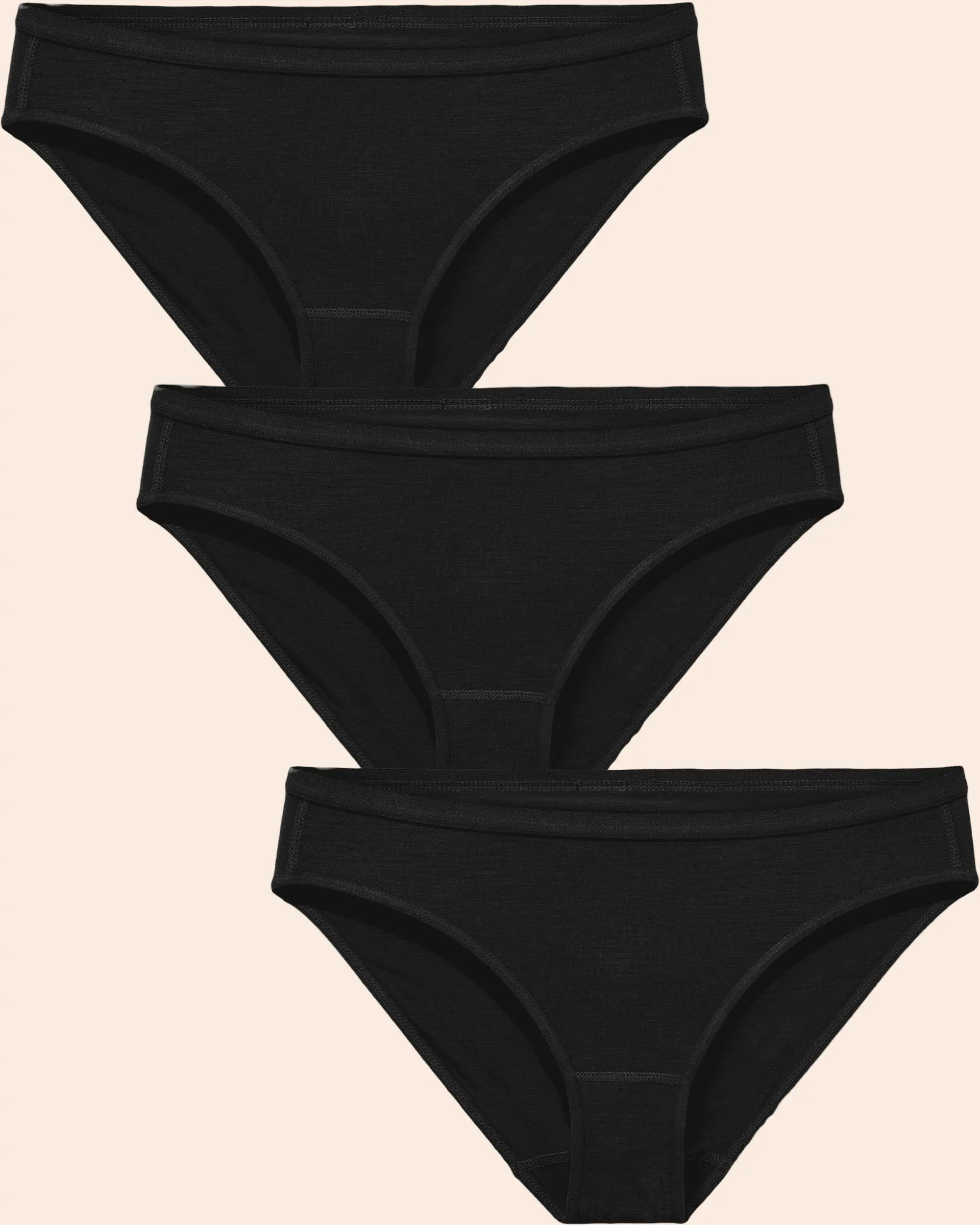 3 Pack Women's Merino Wool Bikini Brief Underwear- Comfort Womenswear Panties Basic Minimalist 3 Pack Women's Merino Wool Bikini Brief Underwear- Comfort Womenswear Panties Basic Minimalist