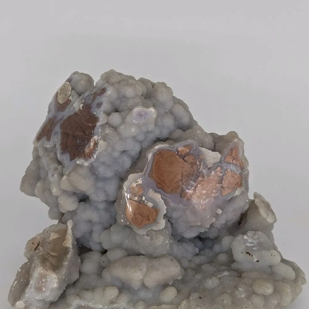 Druzy Grape Agate with Polished Cuts - Natural Stone Specimen for Collectors and Enthusiasts