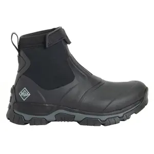 Muck Boot Mens Apex Mid Zip Round Toe Pull On Casual Boots Ankle - Black