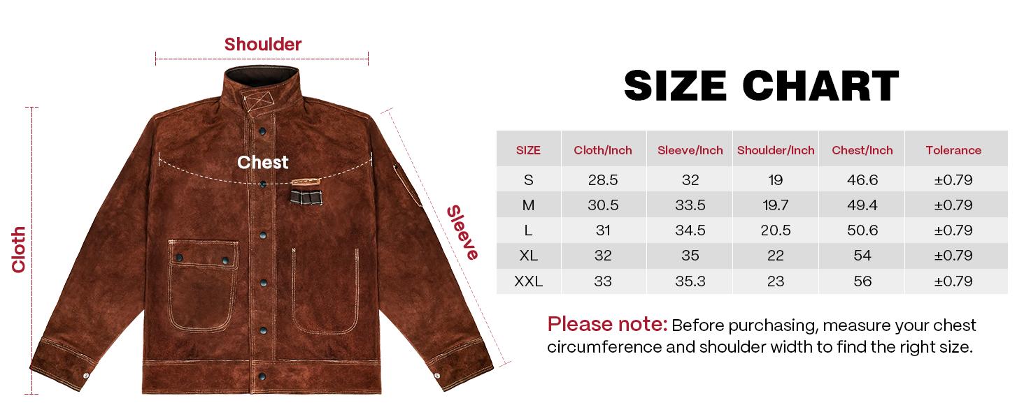 Heavy Duty Cowhide Welding Jacket Brown Leather Coat with Durable Pockets and Secure Fastening