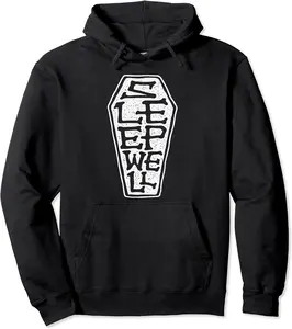 Sleep Well Grave Gothic Dark Vibe Occult Coffin Death Theme Pullover Hoodie - Prudencekto Shop 31B0CXSSBY1K