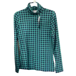 Women's Light Turtleneck, Green Gingham, XS, S, M, L, NWT, SHIPS FREE