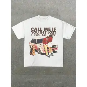 Mens Vintage Call Me If You Get Lost TShirt Casual Retro Couple Pattern Short Sleeve Crewneck Allseason Daily Wear Top summerwins