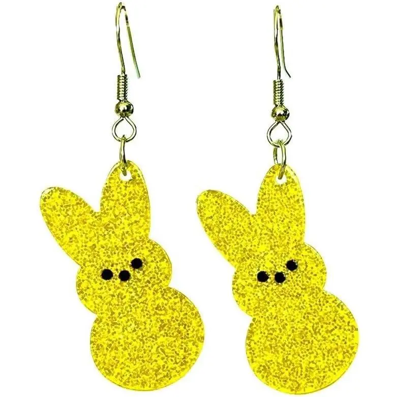 Easter Dangle Earrings Cute Funny  Colorful Glitter Rabbit Egg Bunny Sparkle Spring Earrings For Women Fashion Holiday Happy Easter  Gift