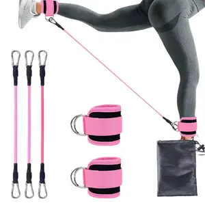 Ankle Resistance Bands for Home Gym Workouts - Set of 5 Ankle Resistance