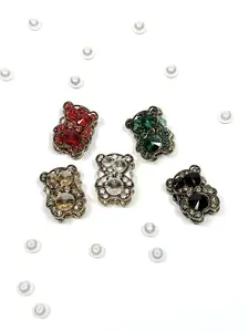 DIY Vintage Gem Bear Pendant Beading Material for Jewelry Craft Adding Cute and Luxurious Elements DIY Diamond bead  shop phone charm silicone pick school office