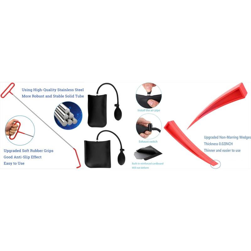 Portable Car Repair Tool Kit for Car Door & Tire, 1 Set  Portable Universal Car Unlock Tool Set Universal Car Emergency Repair Kit