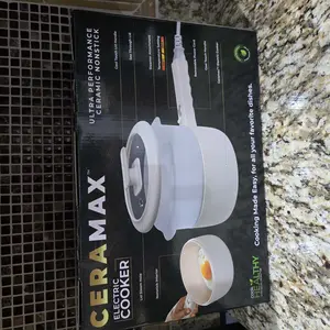 Ceramax Electric Cooker Nonstick Ceramic Skillet Pan Hot Pot Mini Cooker with Lid Steamer