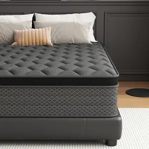 SEEUO 10/12/14 Inch Hybrid Mattress, Twin Full Queen King Size, Medium Plush Comfort with Cooling Gel Memory Foam & Pocket Springs, Pressure Relief & Lumbar Support, Mattress in a Box