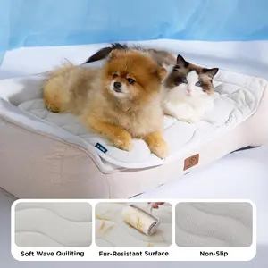 Thin Breathable Cold Crate Pad Indoor for Pets with Chill Cool Fiber as Cooling Topper,Portable Washable Kennel Mat in Outdoor Summer, 41x28, Grey