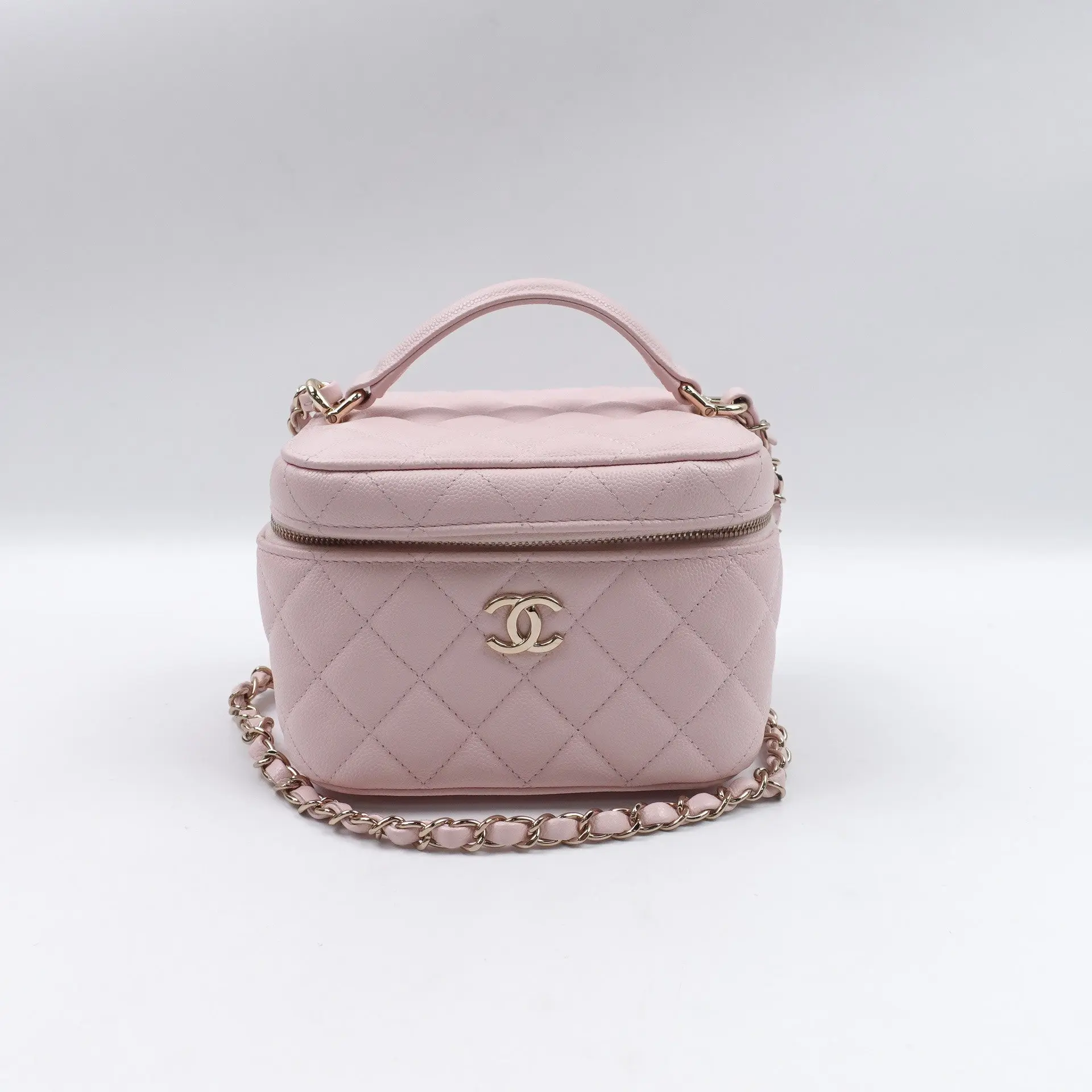 Pre-owned CHANEL quilted leather Vanity Case Pink T10426803