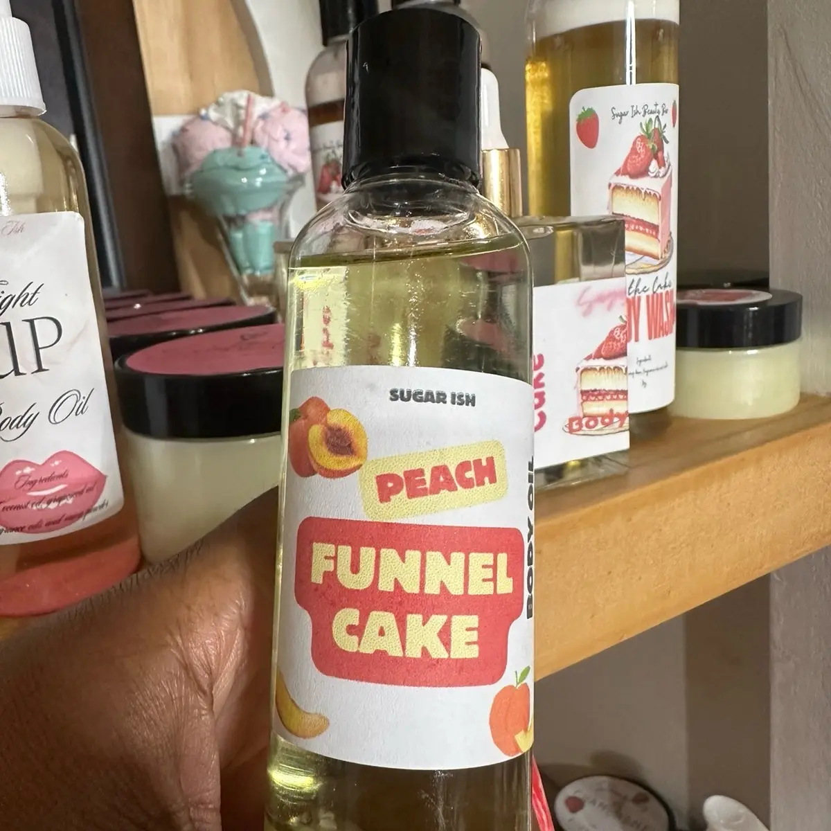Peach funnel cake