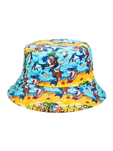Women's Shark Print Bucket Hat, Fashionable Summer Sun Protection Hat, Casual Loose-Fit Beach Vacation Hat, All Seasons Outdoor Hat