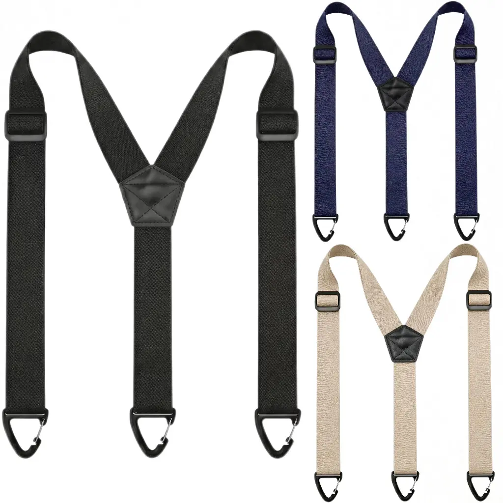 Casual Elastic Suspenders for Men and Women, 1.5" Wide Adjustable with Snap Loops, Fashionable Hidden Under-Clothes Style for Waist Support