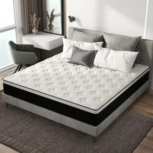 Mattress Twin Full Queen King Size 10" 12" 14" Memory Foam Hybrid Pocket Spring Medium Firm Hybrid Spring Mattress in A Box - Modern