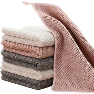Dish Cloths for Washing Dishes, 6 Pack Kitchen Dish Towels, Super Absorbent Microfiber Cleaning Cloth, Barista Micofiber Cloths for Espresso Machine,12x12 Inches