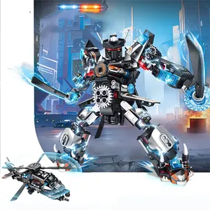 2-in-1 Transform Toy Assembly Kit, Dual-Form Transformable Airplane and Robot Dog Mecha Building Toy, Interchangeable Forms Gift for Hobbyists