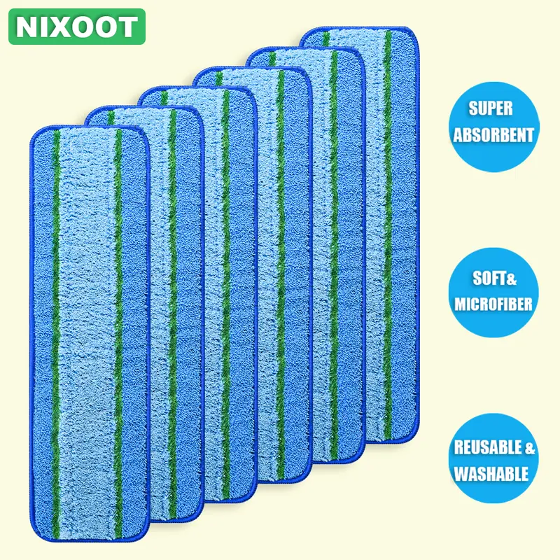 Deep-cleaning pads designed for 17- to 18-inch mops, suitable for hardwood and multi-surface floors; washable, reusable microfiber cleaning pads; ultra-absorbent scrubbing mop pads; microfiber cloths suitable for all hard floors