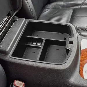 Center Console Organizer Compatible with 2007-2014 Chevy Silverado GMC Sierra Avalanche Tahoe Suburban Yukon Yukon XL Accessories, Floor Mounted Center Console ONLY, Black Trim