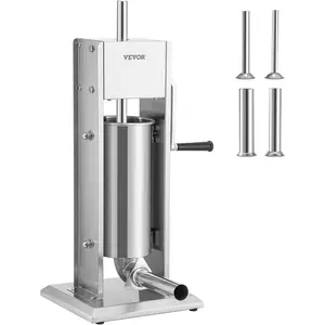 VEVOR Electric Sausage Stuffer, 33 LBS/ 15 L Vertical Meat Stuffer, Stepless Speed Control and Foot Pedal, Stainless Steel Heavy Duty Sausage Filler with 4 Stuffing Tubes, for Commercial Home UseVEVOR Super Brand Day