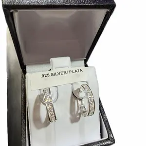 Small 925 Silver Cz Hoops 12mm