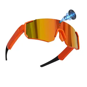Sport AI Smart Glasses with 8MP Camera ,4GB Memory Build-in,  1200P Anti-Shake Video Recording , IP64 Waterproof, 260Mah Battery, BT Calling Music Control, AI Translation Image Recognition Sunglasses Sports Smart Glasses
