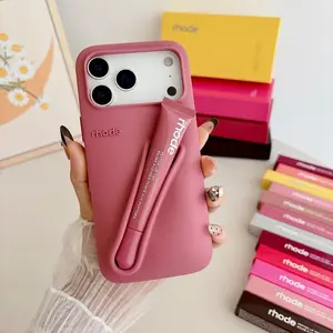 Modern Silicone Phone Case with Lip Gloss Slot – Clean Design for iPhone 11 12 13 14 15 16 17 promax