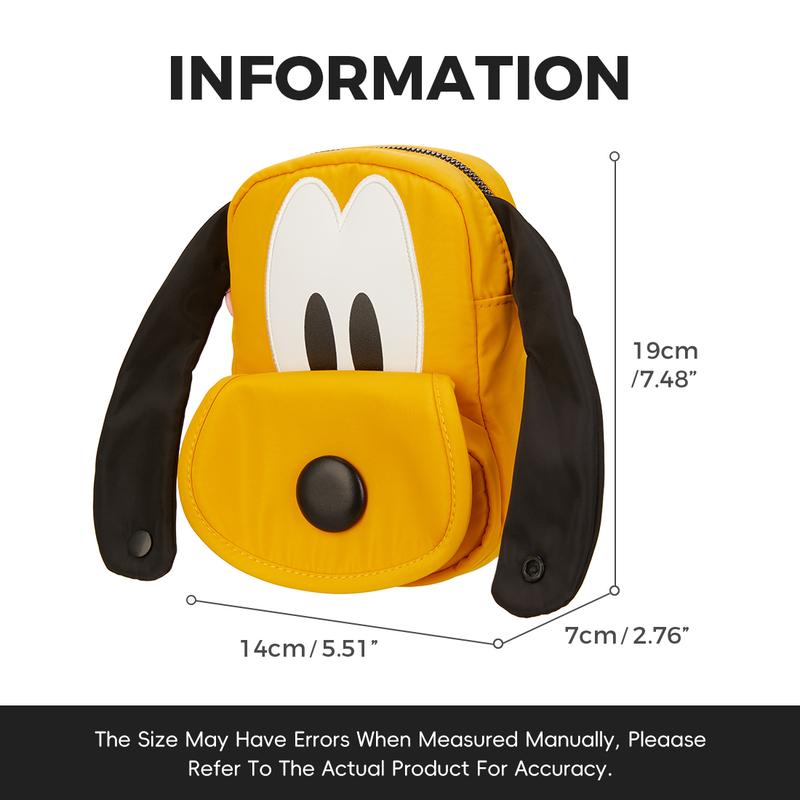Disney Pluto 95th Anniversary Collection Ears Handbag - Disney Character Crossbody Bag, Holiday Halloween Christmas Gift for Kids Outdoor