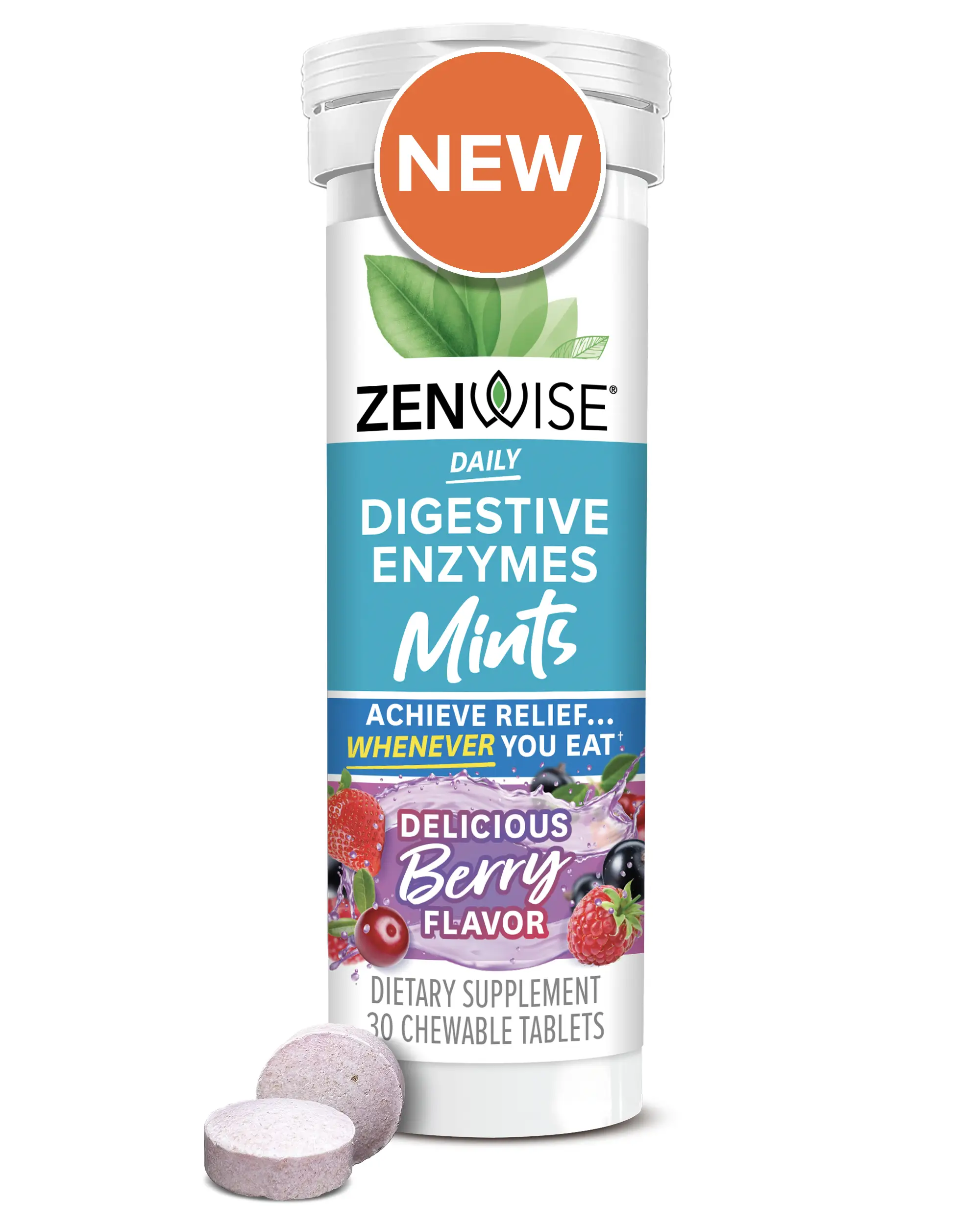 Zenwise Daily Digestive Mints - Chewable Digestive Enzymes for Digestive Support and Gut Health Boost